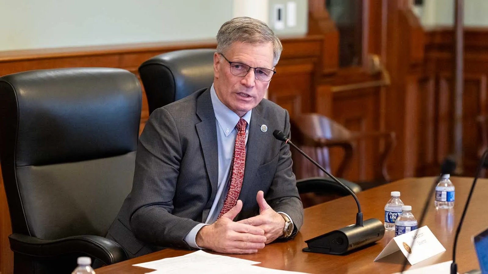 A Laramie man is accused of posting violent threats against Wyoming Gov. Mark Gordon, including one message saying he “might assassinate” the governor if he wasn’t granted a meeting. 