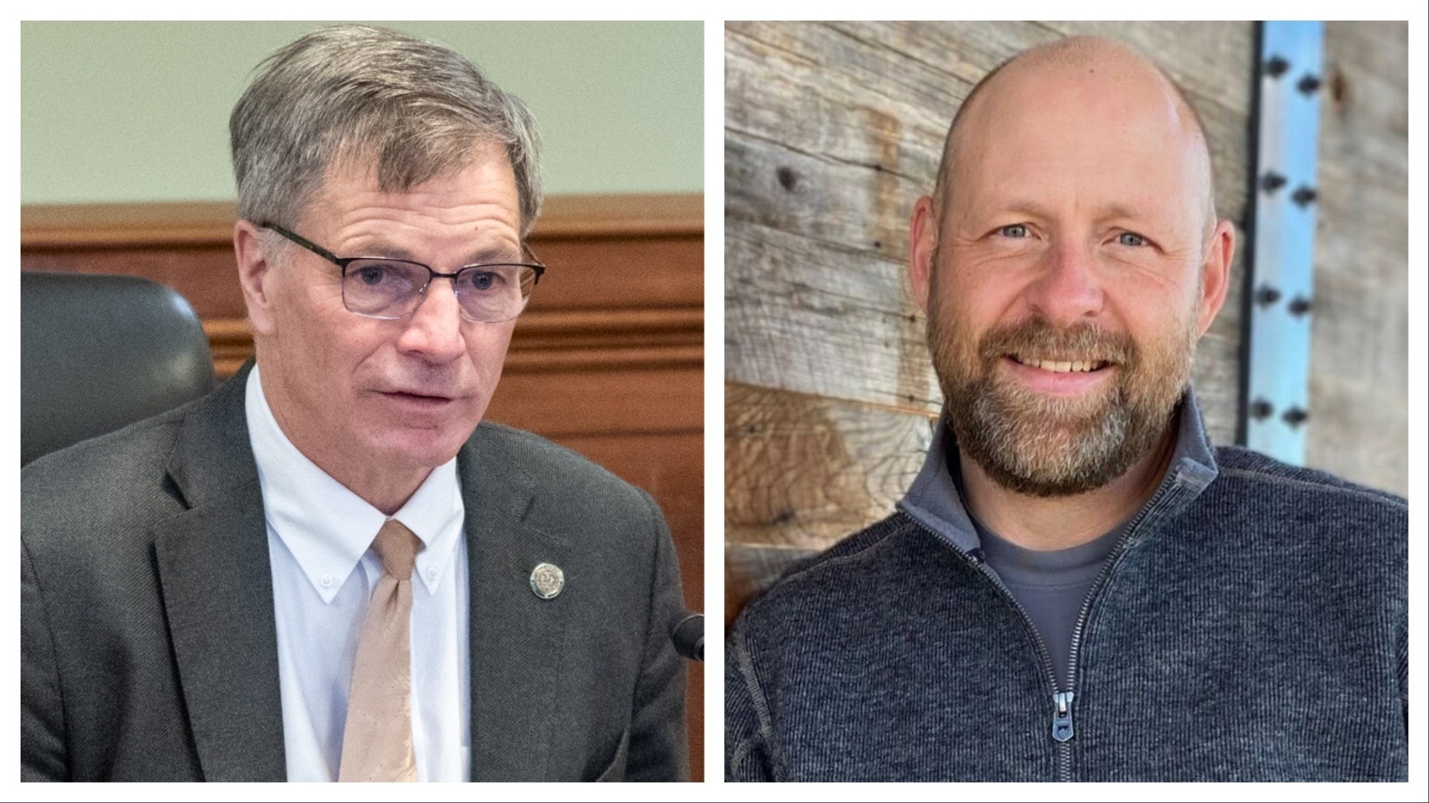 Gov. Mark Gordon, left, and Dr. Eric Cubin.