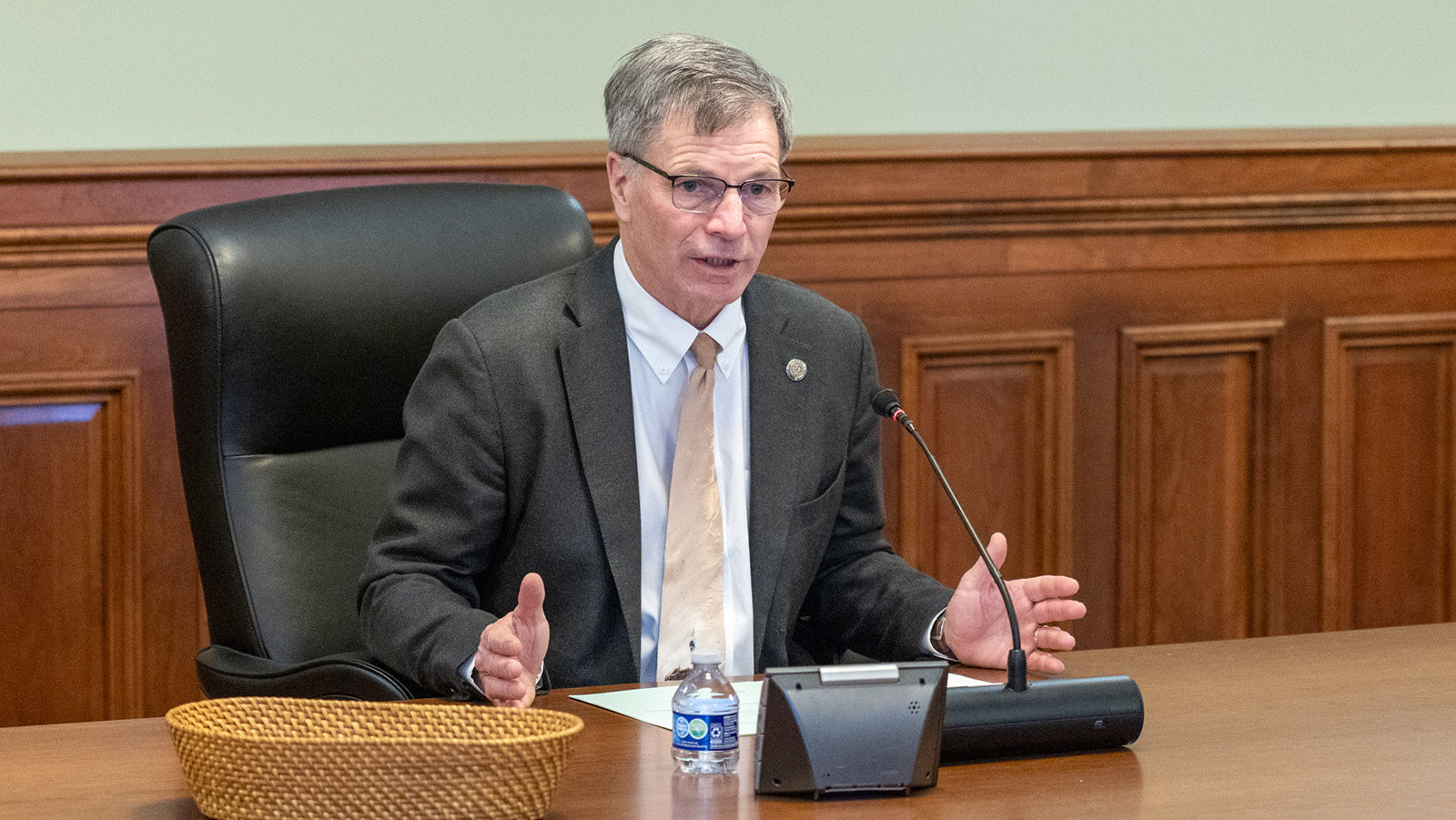 Gov. Mark Gordon during a bill signing for legislation form the 2024 session.