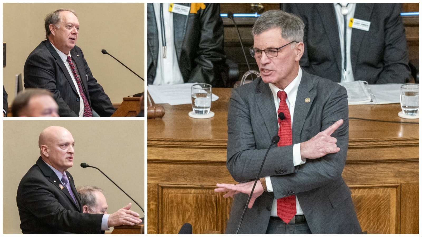 State Reps. Mark Jennings, top, and John Bear, bottom, are among those pushing to have Gov. Mark Gordon call a special session to fight the Biden administration's 2041 coal rule.