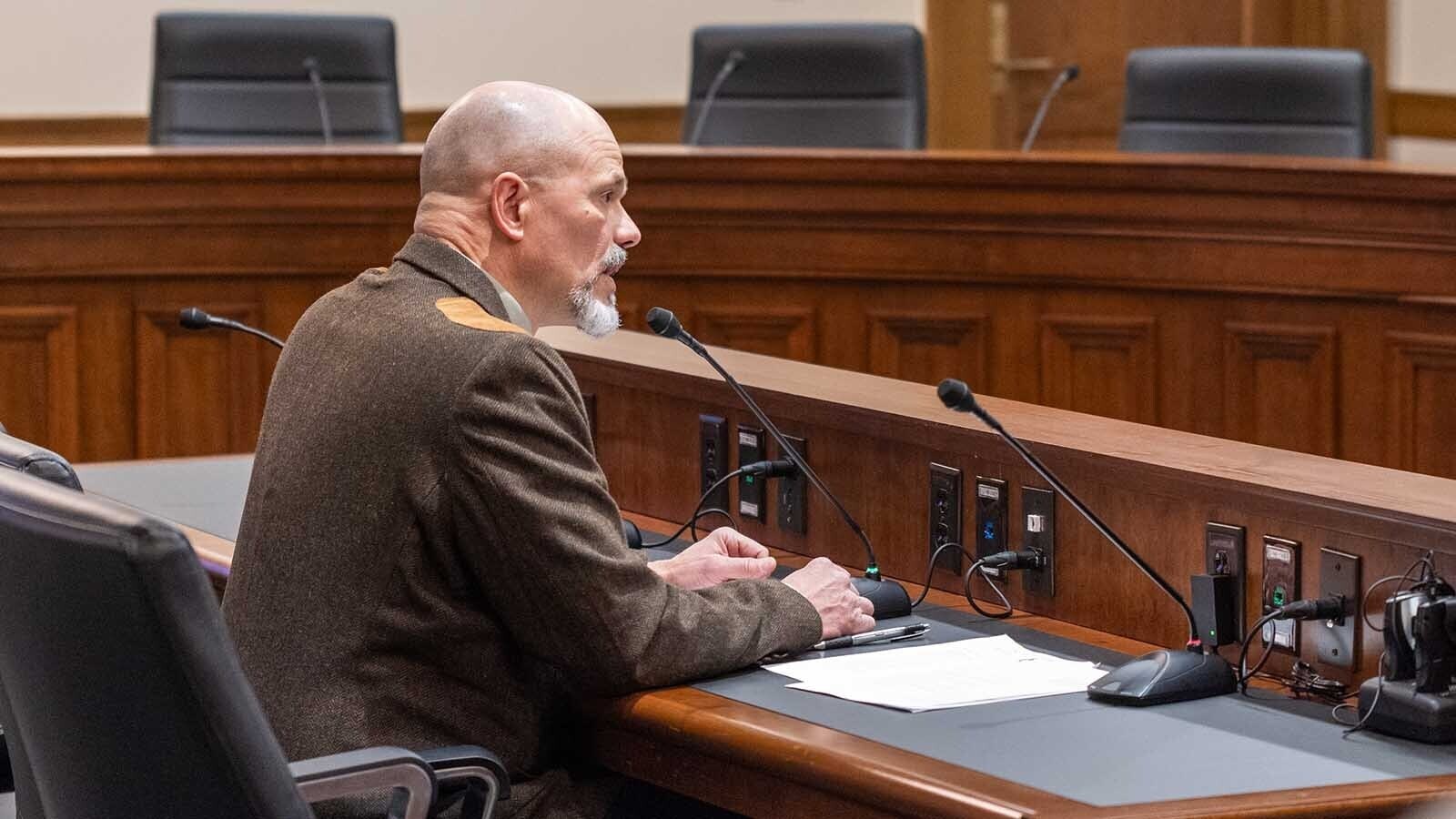 Mark Jones is a vocal Second Amendment advocate and lobbyist for Gun Owners of America, seen here testifying during the 2024 legislative session.