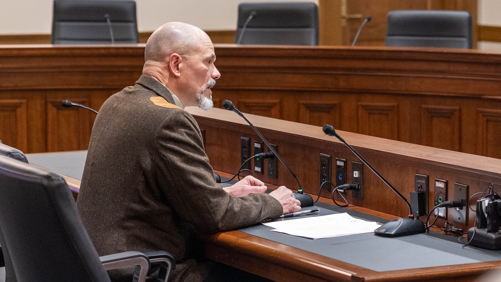 Mark Jones, National Director with Gun Owners of America testifies at the Senate Agriculture Committee Meeting on Feb. 19, 2024.