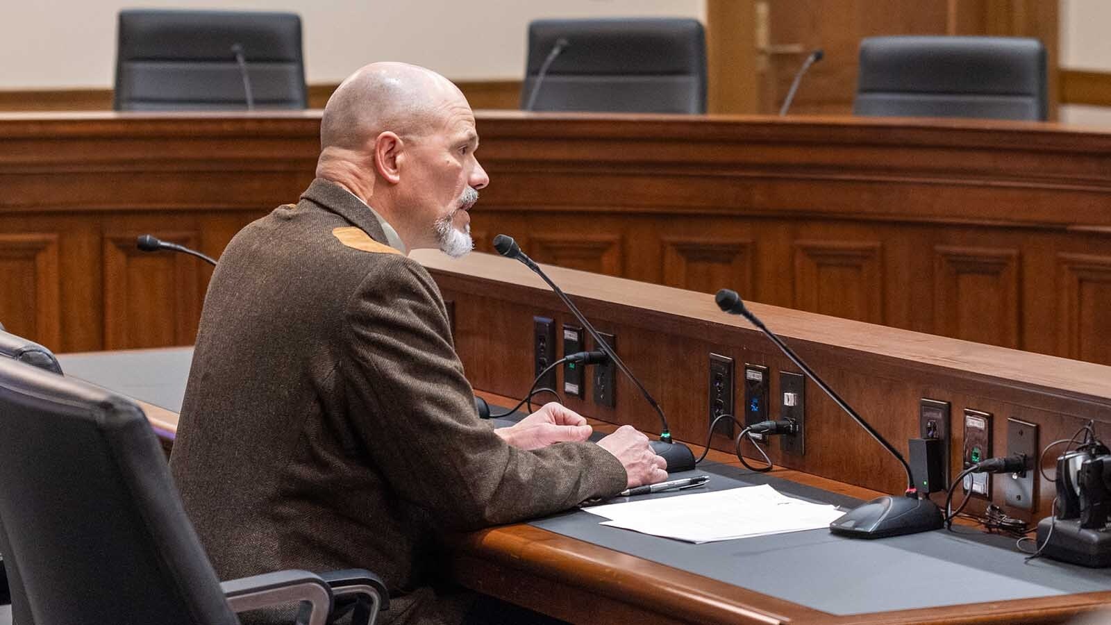 Mark Jones is a vocal Second Amendment advocate and lobbyist for Gun Owners of America, seen here testifying during the 2024 legislative session. He's announced his candidacy for House District 40 in Johnson County.