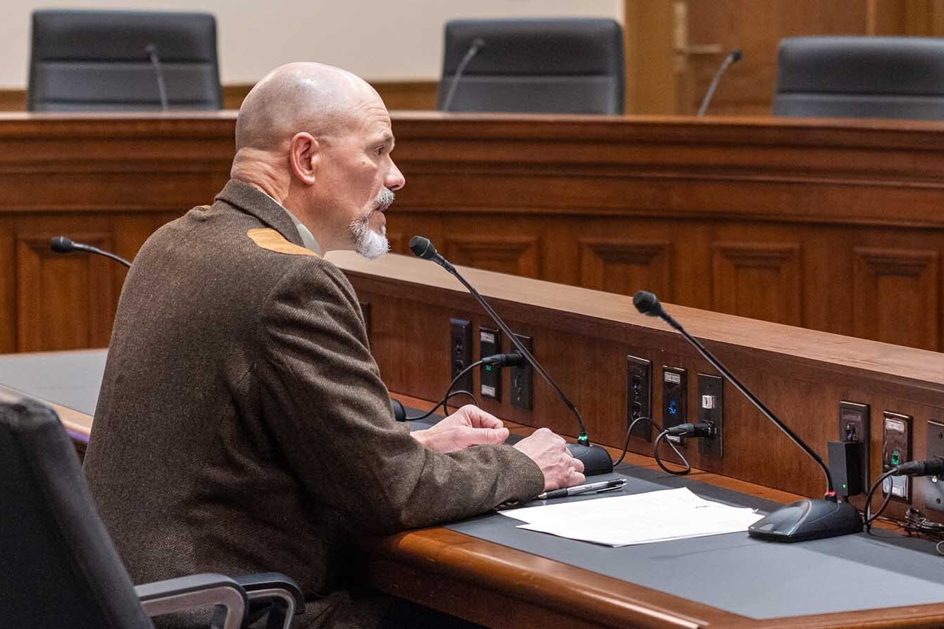 Mark Jones is a vocal Second Amendment advocate and lobbyist for Gun Owners of America, seen here testifying during the 2024 legislative session. He's announced his candidacy for House District 40 in Johnson County.