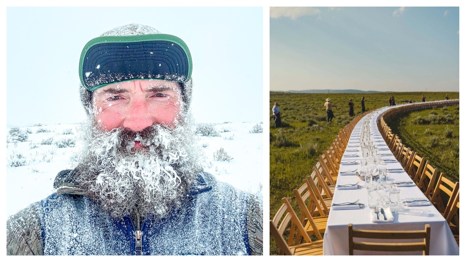 Like the bison he raises, rancher Matt Skoglund maintains a wooly layer to ward off cold temperatures. Want to dine at the ranch? Outstanding In The Field offers dinners for more than 200 people.