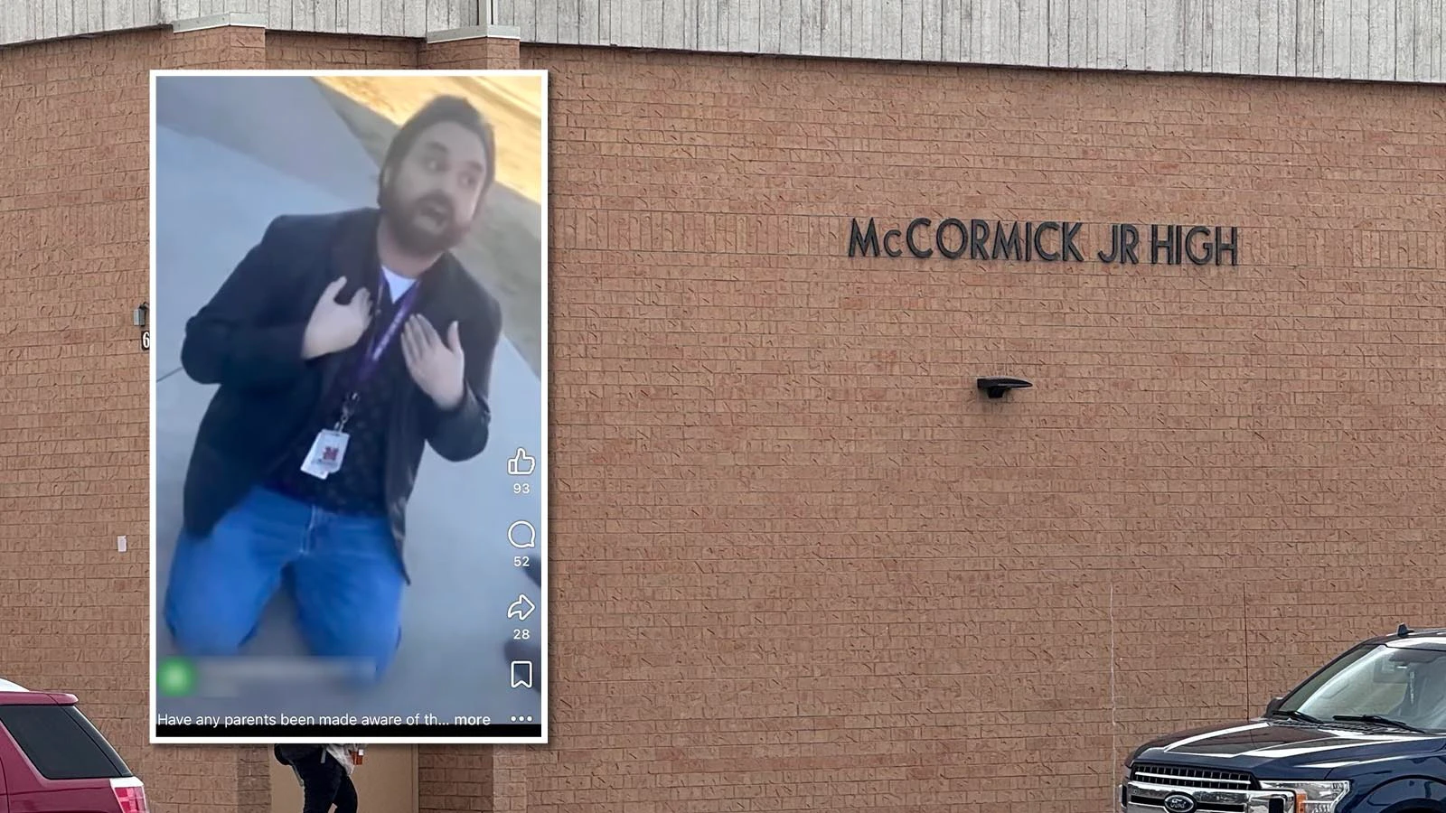 Nearly a month after an alleged physical altercation with a female student, a McCormick Junior High School teacher was charged Thursday in Laramie County Circuit Court with unlawful contact.
