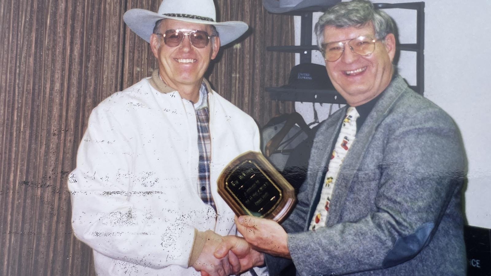 Tim McKinney is honored for his three terms as sheriff after losing his election in 1990.