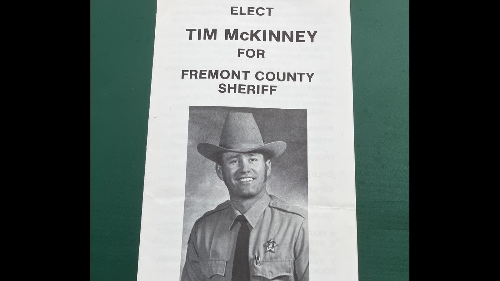 An election brochure from Tim McKinney’s first election for Fremont County sheriff.