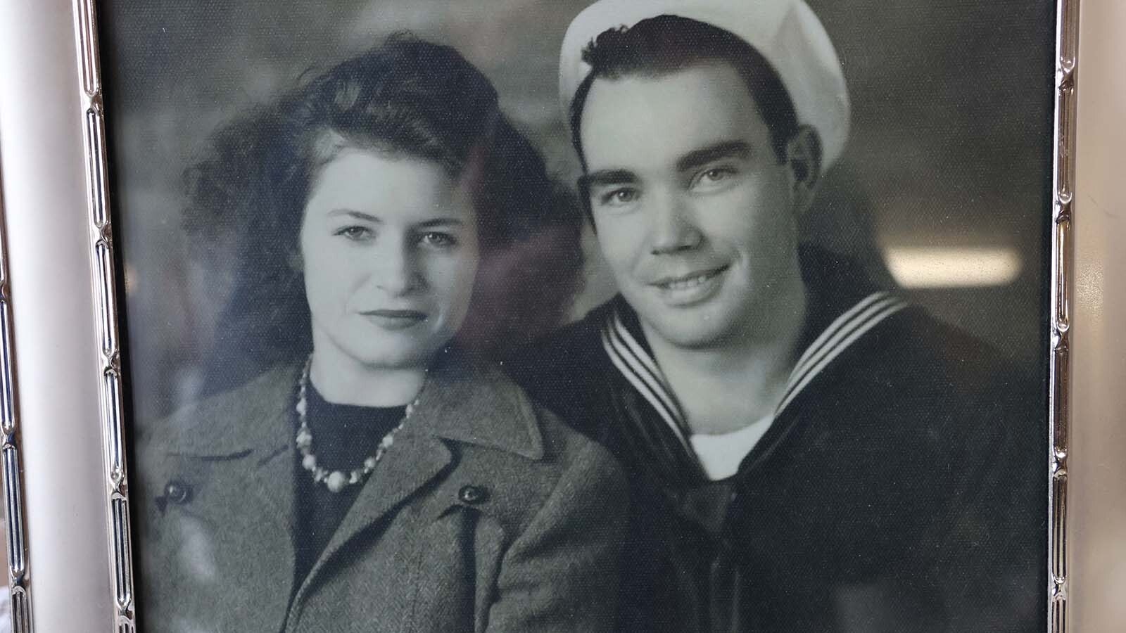 Bill and his wife, Lucy Helen, pose for a photo.