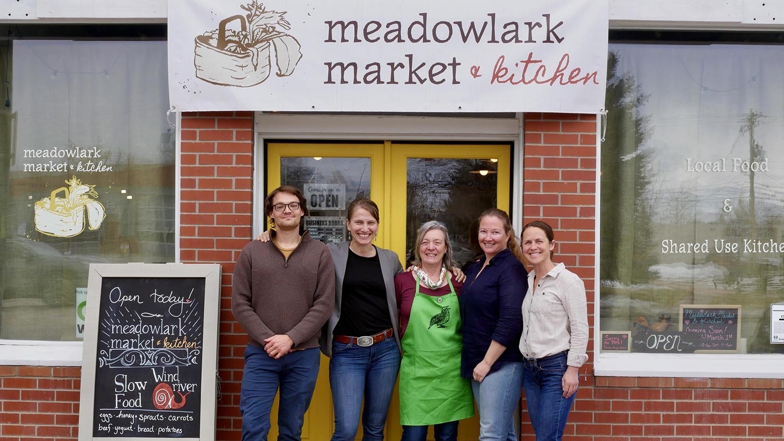 Colin Hemens, from left, Hannah Darrin, Lisa McCauley, Lindsay Guerin and Linda Williamson helped start Meadowlark Market and Kitchen in Lander.