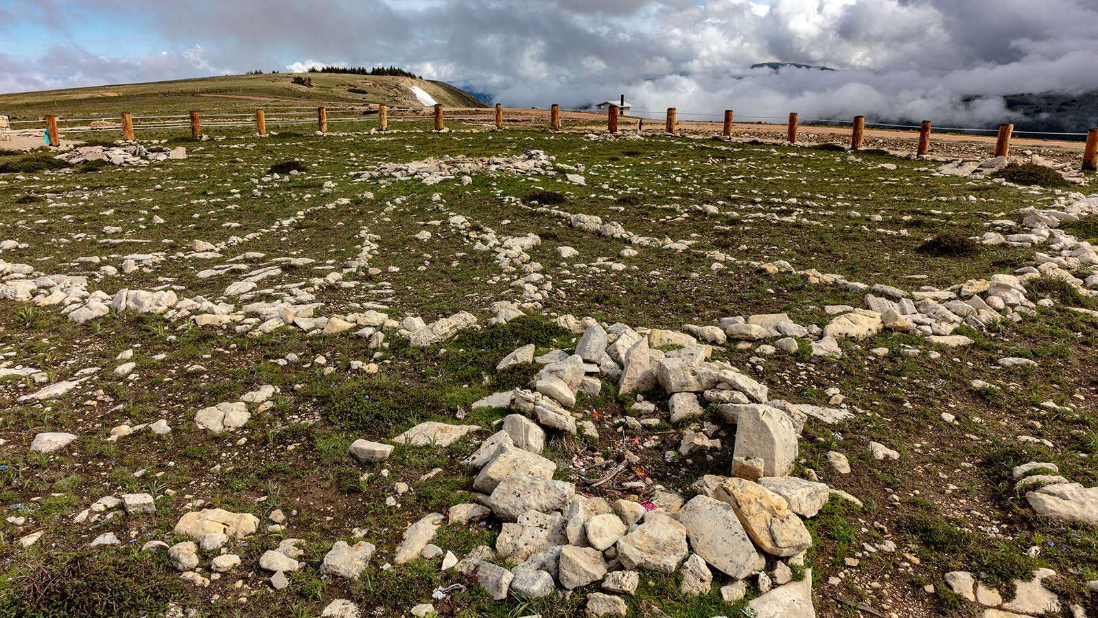 The Medicine Wheel at Medicine Mountain National Historic Landmark in the Bighorn Mountains of Wyoming.