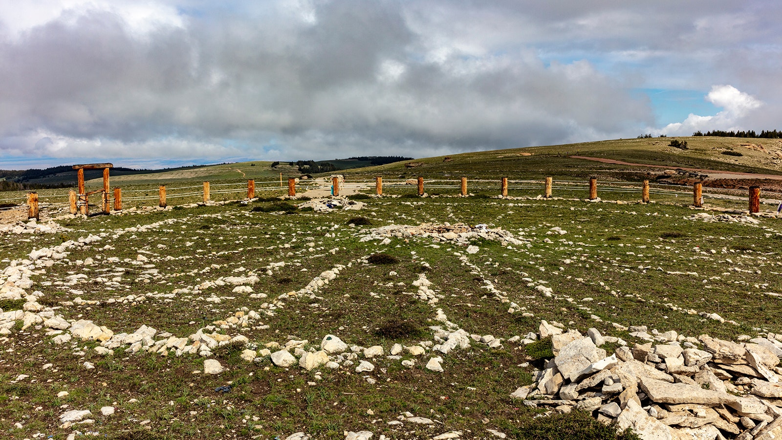The Medicine Wheel at Medicine Mountain National Historic Landmark in the Bighorn Mountains of Wyoming.