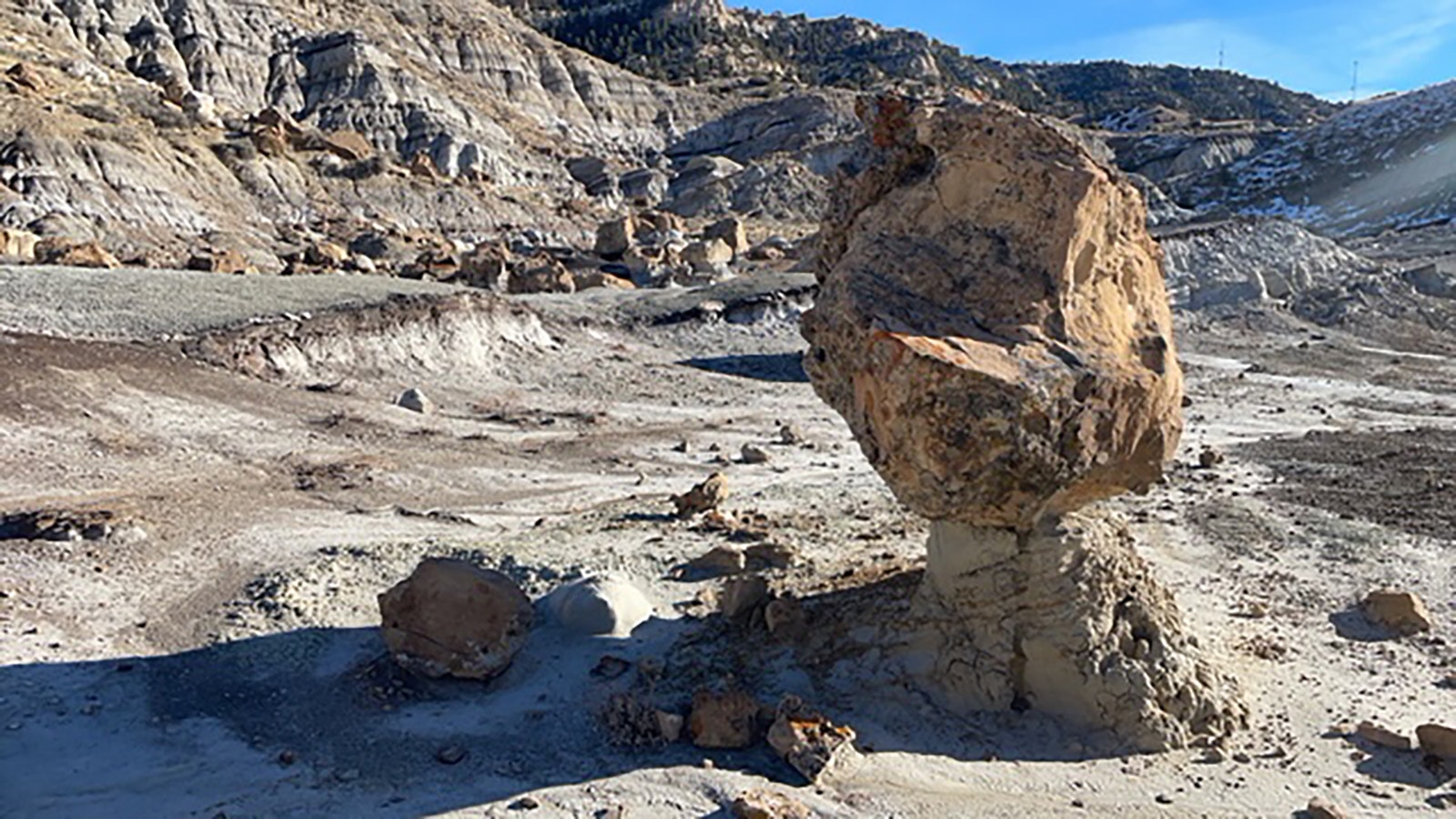 An other-worldly-looking boulder was unearthed in an area known as Death Valley on the Hogg Ranch near Meeteetse, Wyoming.