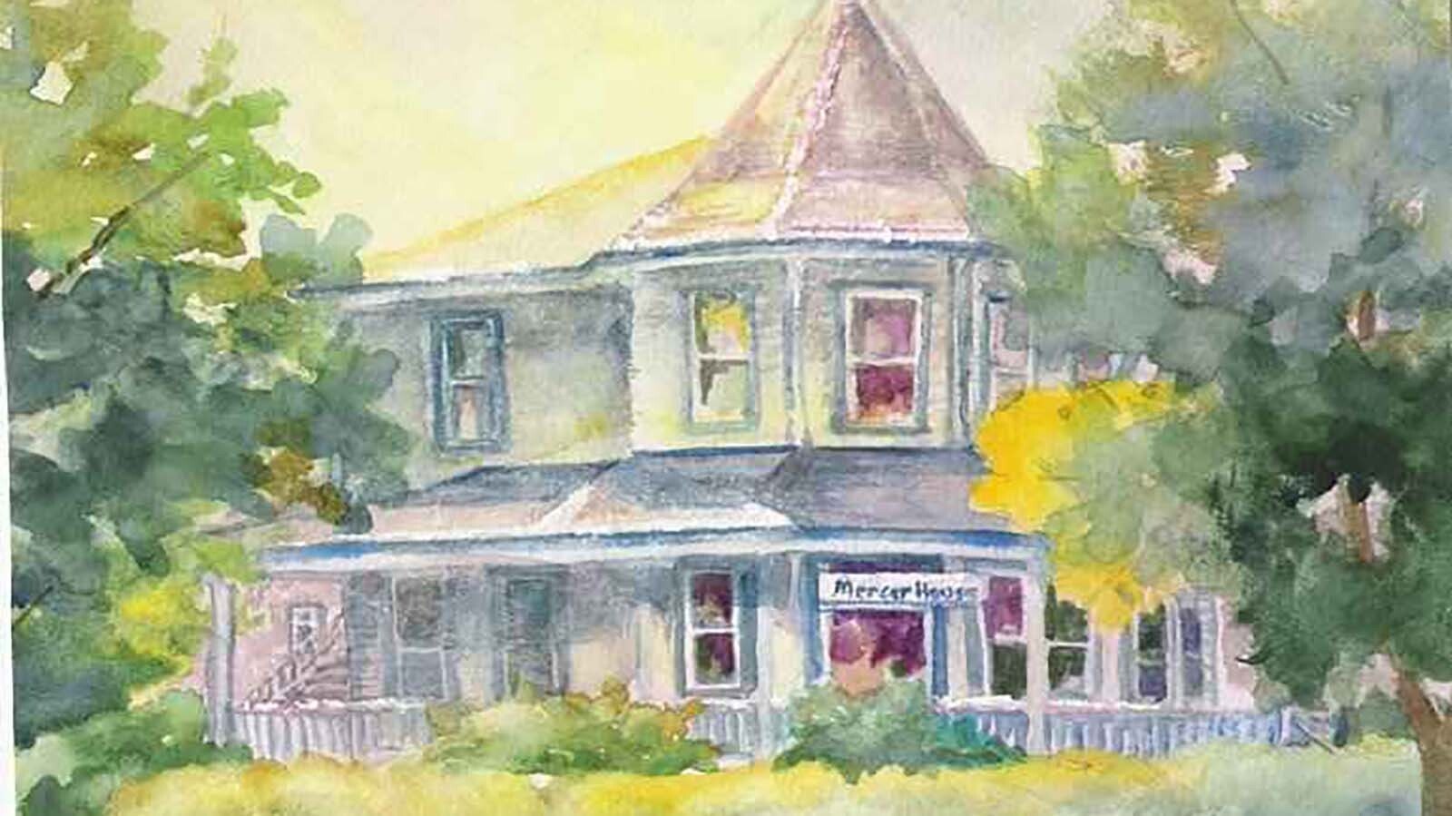 A painting depicting the Mercer House in Casper.