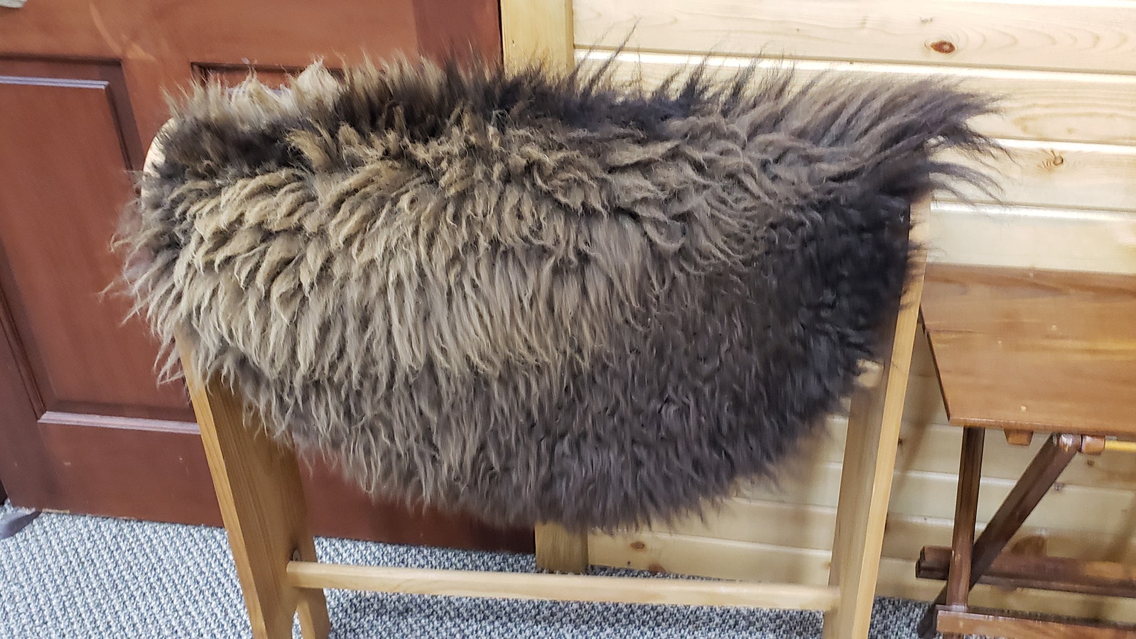 A bison fur rug.
