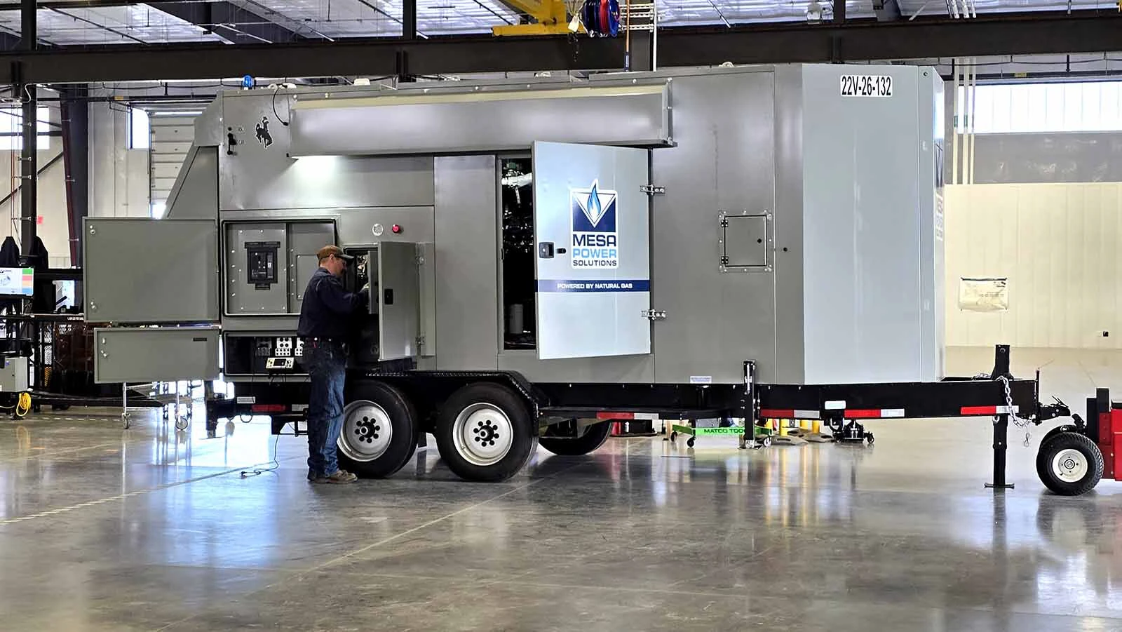 A standby power generator that's nearing completion at Mesa Power Solutions' new manufacturing facility.