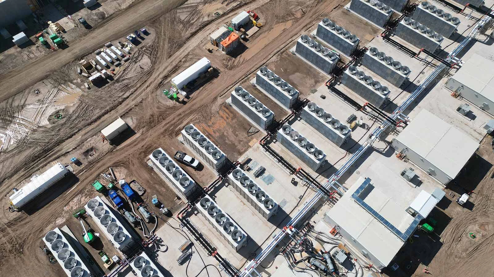 A huge Meta data center under construction in south Cheyenne.