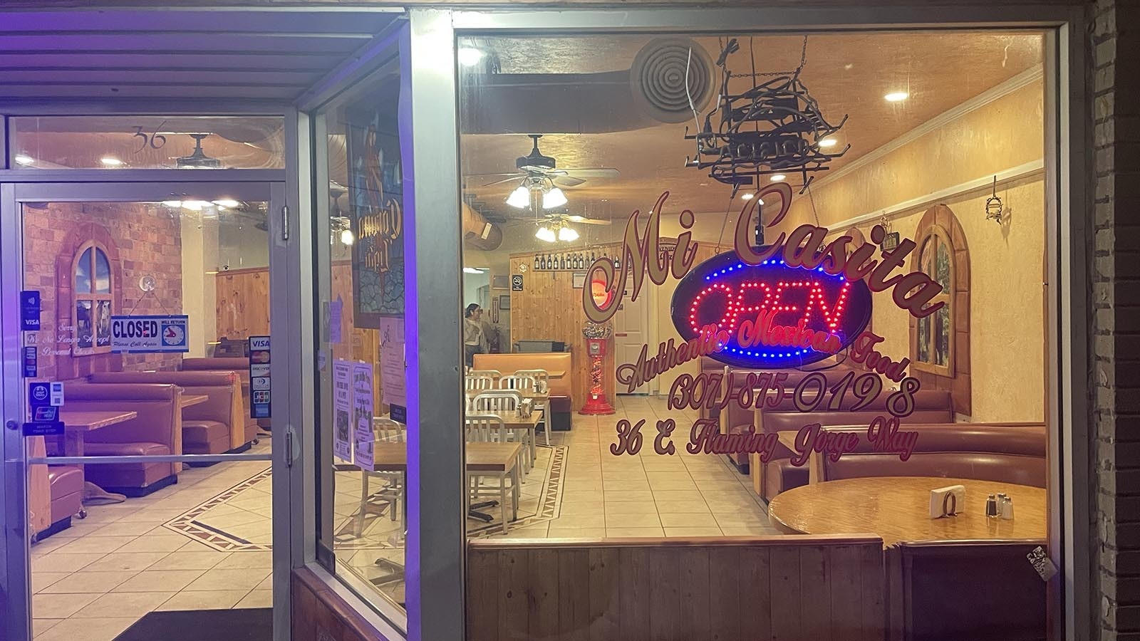 Mi Casita restaurant in Green River was open for business Saturday, but had no customers with a constrant flow of semitruck traffic running in front of the businees because of the Green River Tunnel crash.