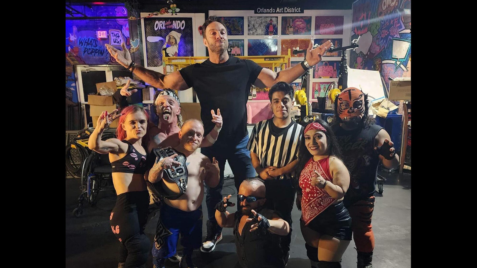 The Micro Wrestling Federation crew in Orlando, Florida.