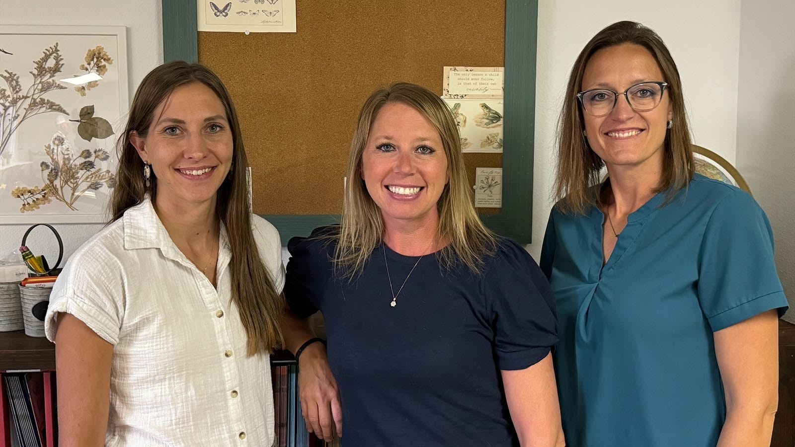 Teacher Erin Beck (left) and Homestead Learning cofounders Alison Brady and Jenna Walker.