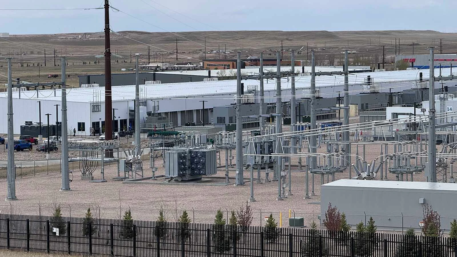 A power substation serves a Microsoft data center in Cheyenne.