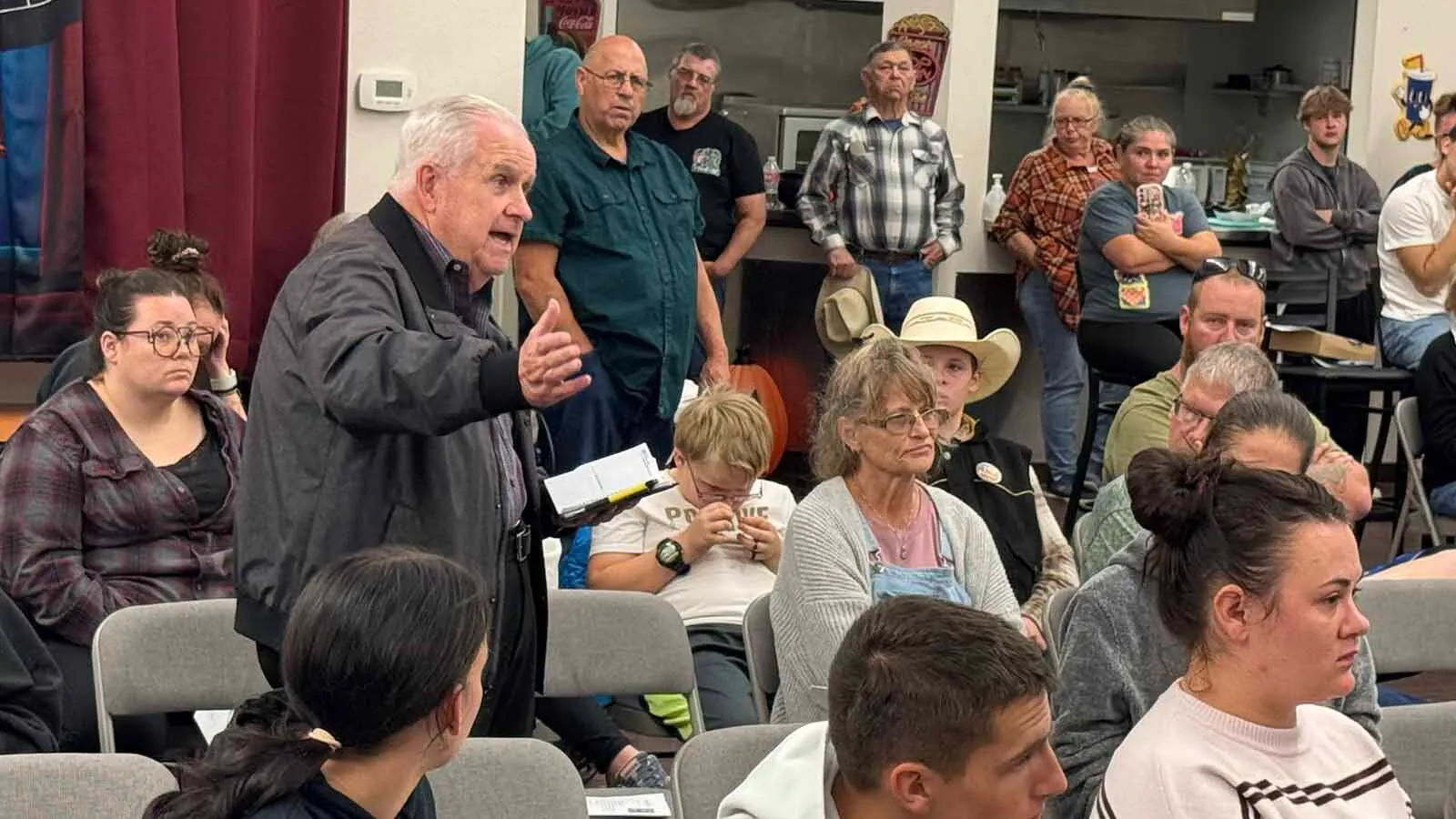Former state House District 58 Rep. Pat Sweeney speaks during Wendesday's Midwest town hall meeting.