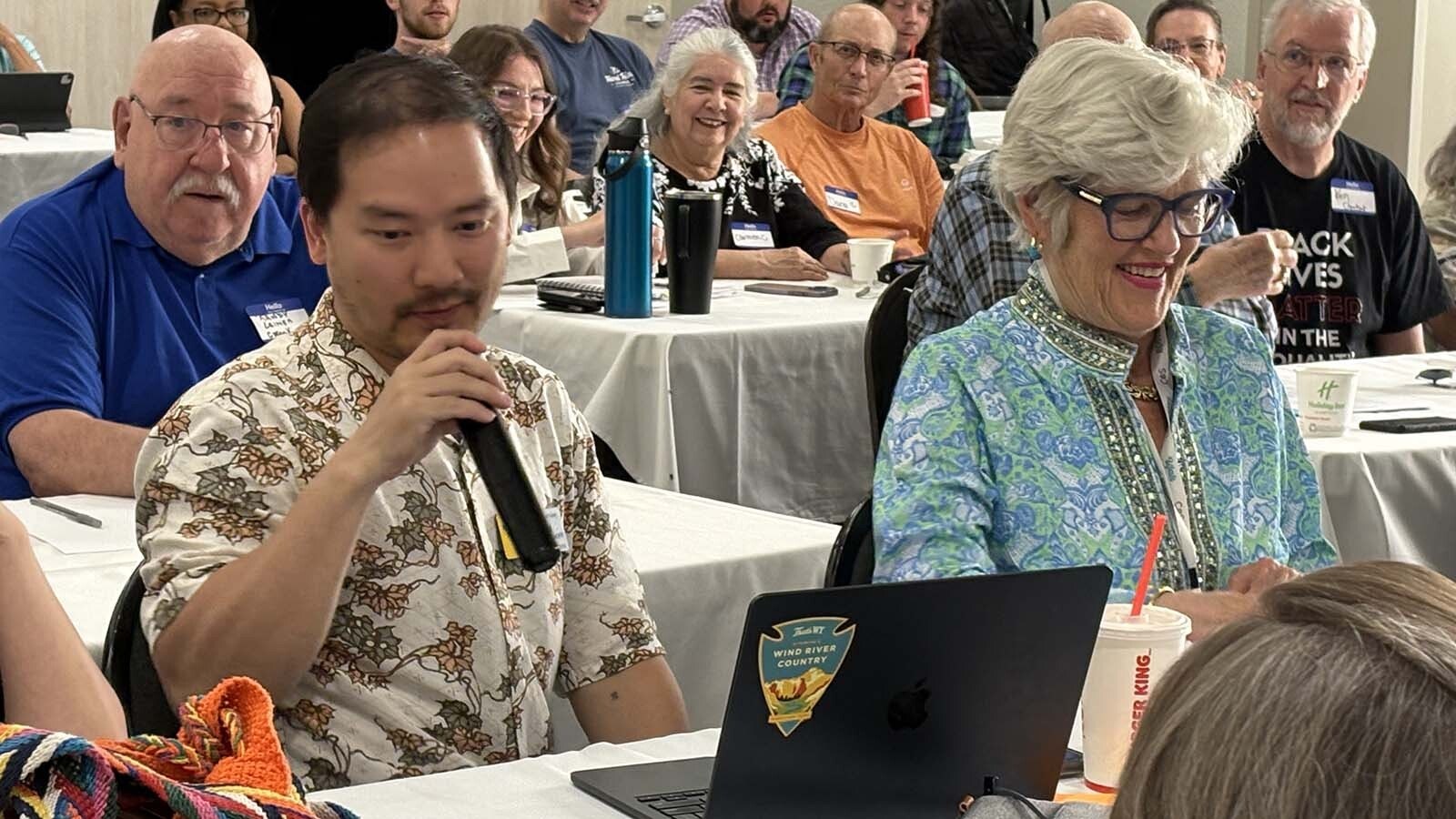 State Rep. Mike Yin, D-Jackson, at Sunday’s Wyoming Democratic Party State Committee meeting in Rock Springs.