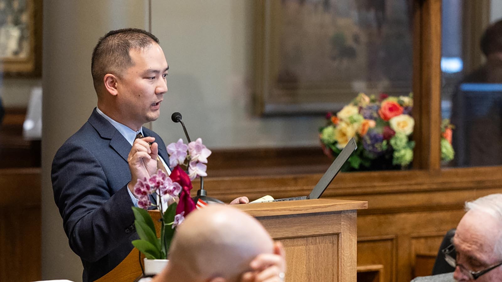 Rep. Mike Yin claimed Wednesday that a Teton County GOP leader "handed out" checks on the state Legislature floor.