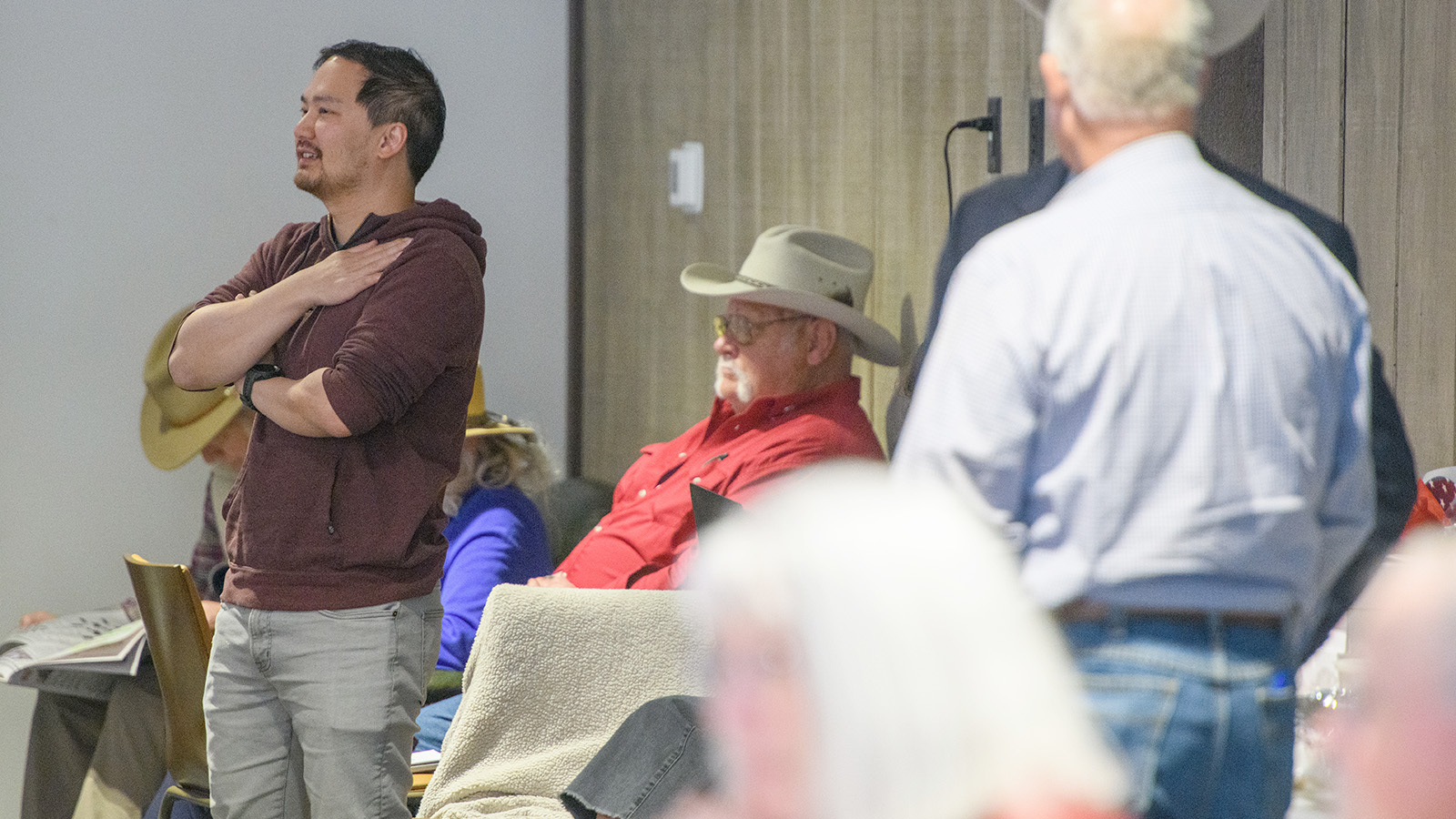 State Rep. Mike Yin, D-Jackson, was a blue dot in a sea of red this past weekend when he attended the Wyoming Republican Party Central Committee meeting in Jackson.