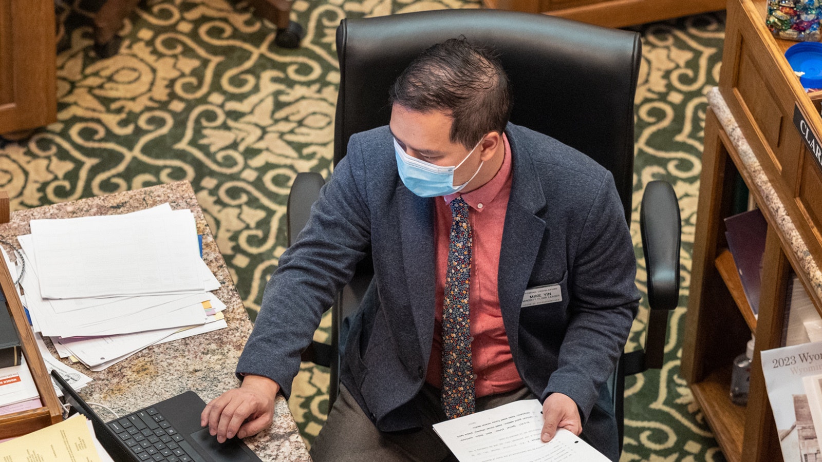 Jackson Democrat Rep. Mike Yin was the only no vote on a bill banning COVID-19 mask and vaccine mandates. He's seen here during the 2023 legislative session.