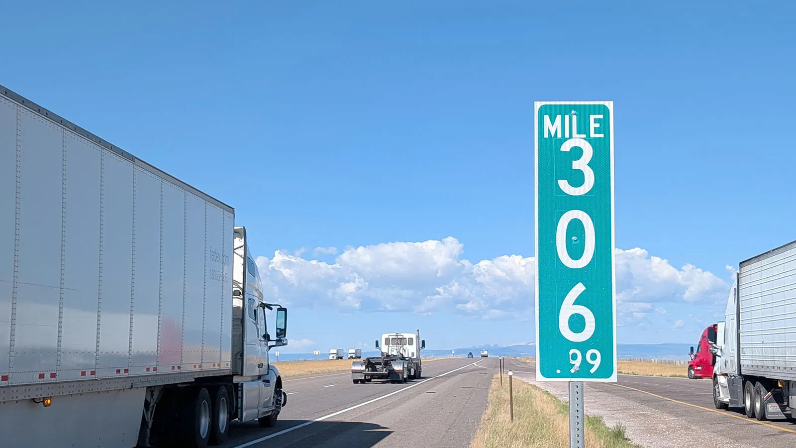 The “307” mile marker on Interstate 80 west of Laramie was routinely stolen, so the Wyoming Department of Transportation has replaced it with "306.99."