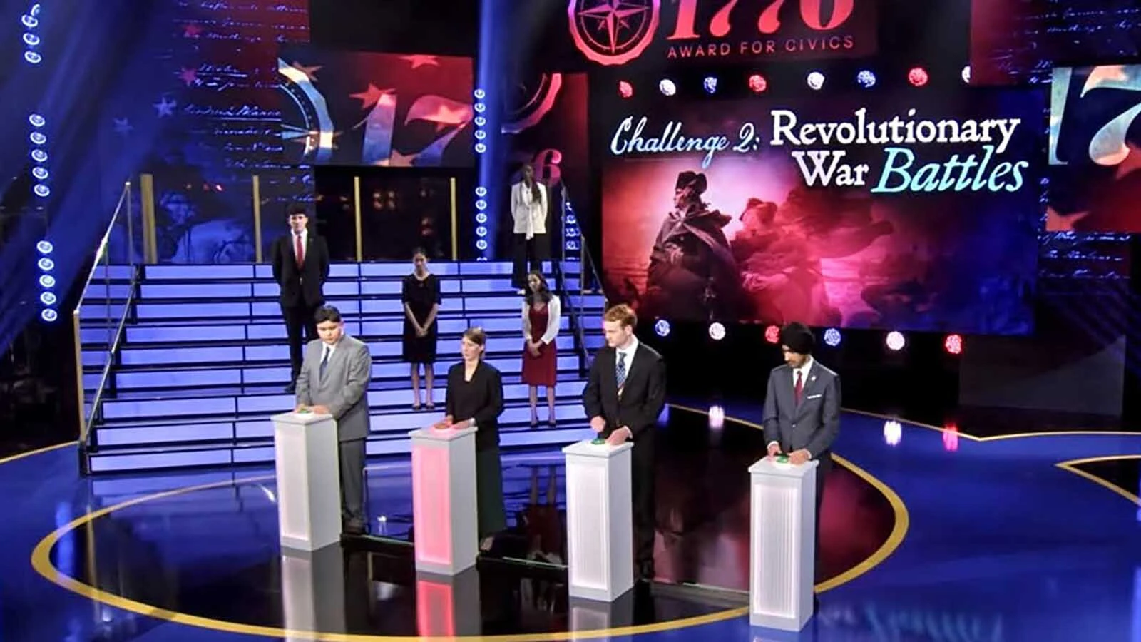 The top eight finalists in the Presidential 1776 Award civics competition appeared on CBS Tuesday night.