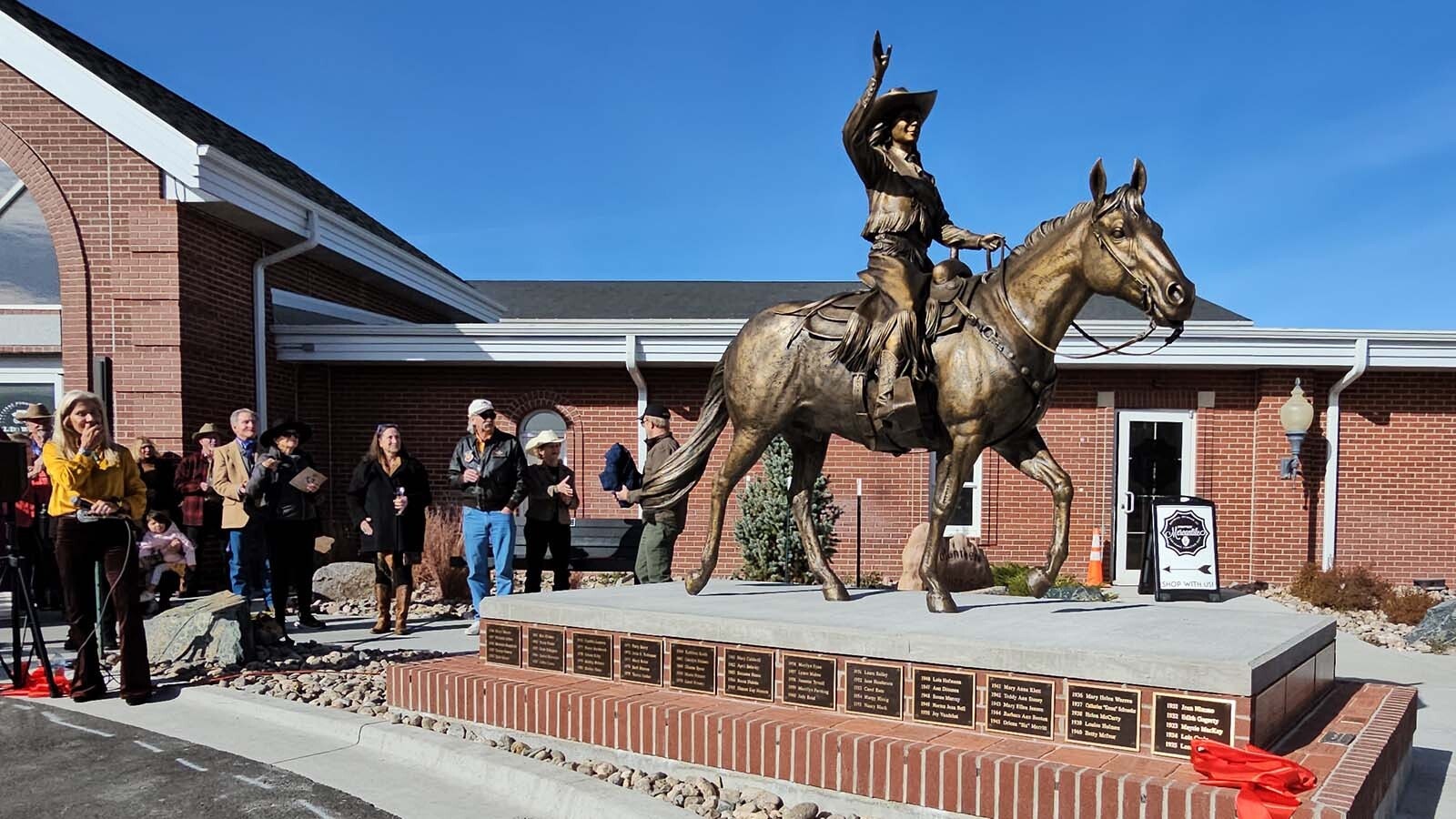 Miss Frontier, shortly after she was unveiled at Frontier Park in front of the Old West Museum.