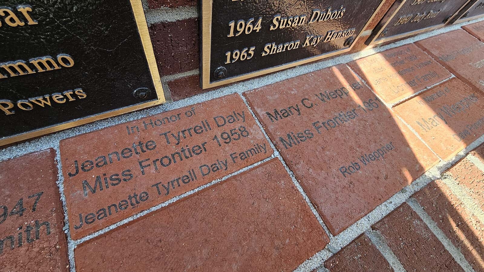 Jeanette Tyrrell Daly is the oldest living Miss Frontier. Her name graces one of the many family bricks that helped build a new bronze statue honoring Miss Frontier.