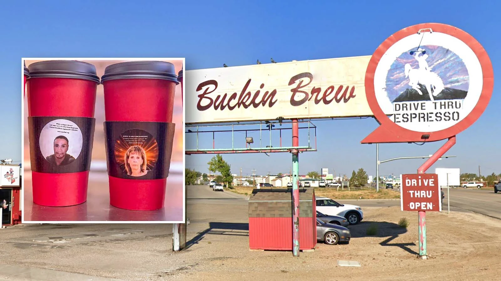 A Wyoming crusade to solve cold cases is putting the faces of missing people on coffee sleeves — more than 20 years after they stopped being printed on milk cartons. “Somebody knows something, people do not just vanish,” says an advocate. Buckin' Brew in Mills is one of the Wyoming coffee joints using the sleeves.