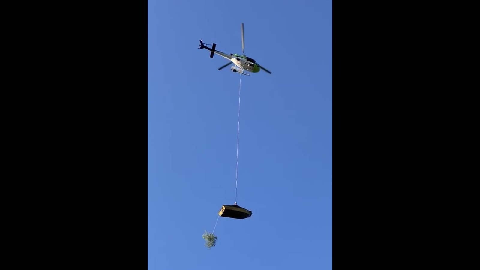 Bringing in the search equipment for high-elevation lake searches in the remote wilderness presents a host of challenges, including helicoptering in the necessary equipment.