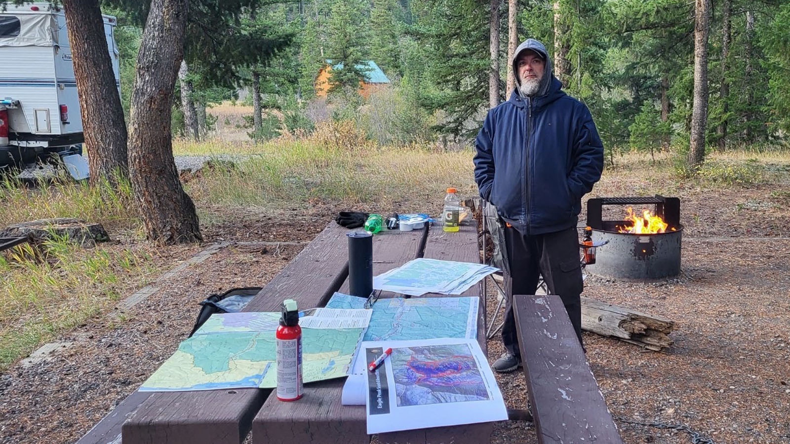 Brian King-Henke at the Eagle Creek Trailhead, watching the final, desperate search for his son dwindle ahead of Wednesday evening’s expected storm.