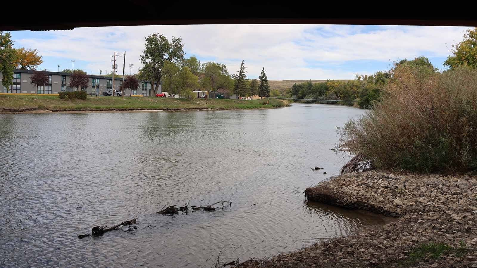 The scene from under the West F Street bridge as it crosses over the North Platte River in Casper.