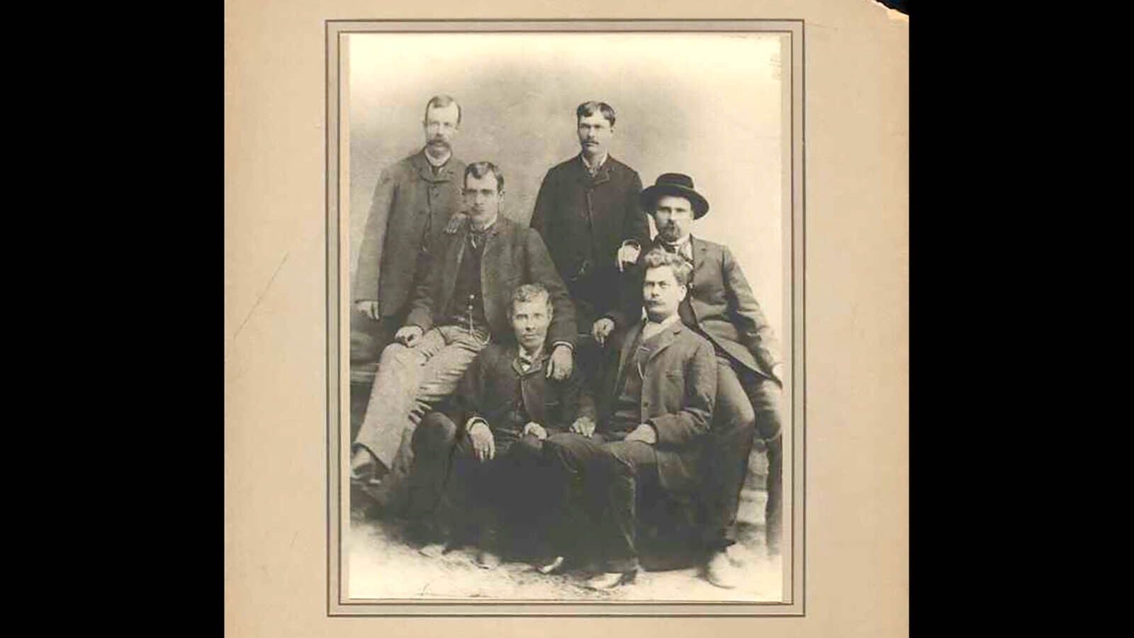 William “Missou” Hines, right front, with friends in the early days of Casper, Wyoming.