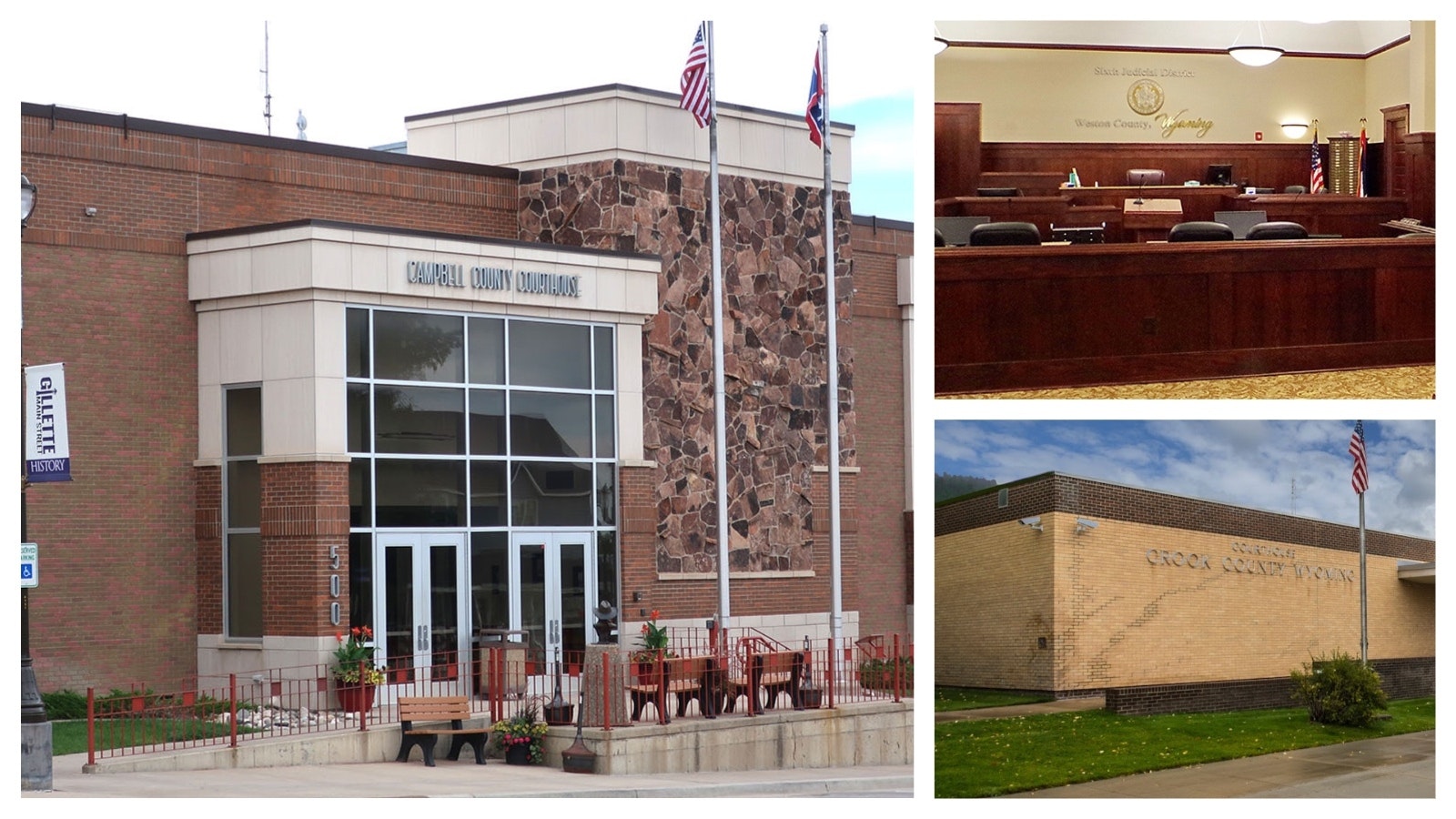 Courthouses in Wyoming's Sixth Judicial District in Campbell, Weston and Crook counties.