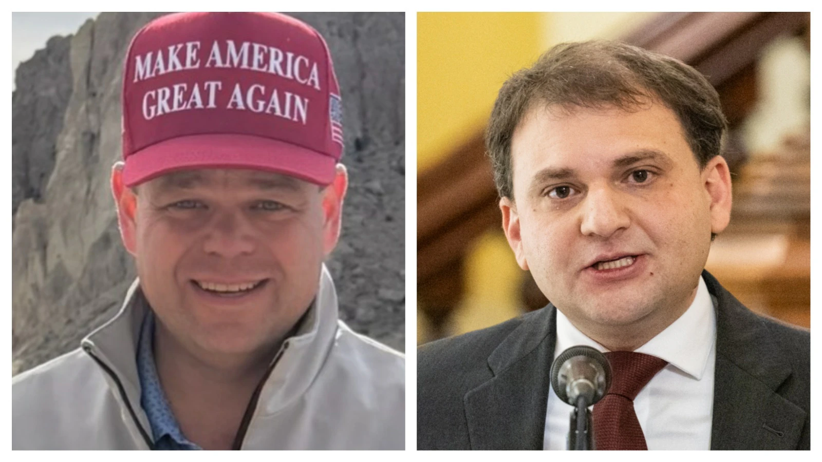 Reid Rasner (left) and Sec of State Chuck Gray (right)