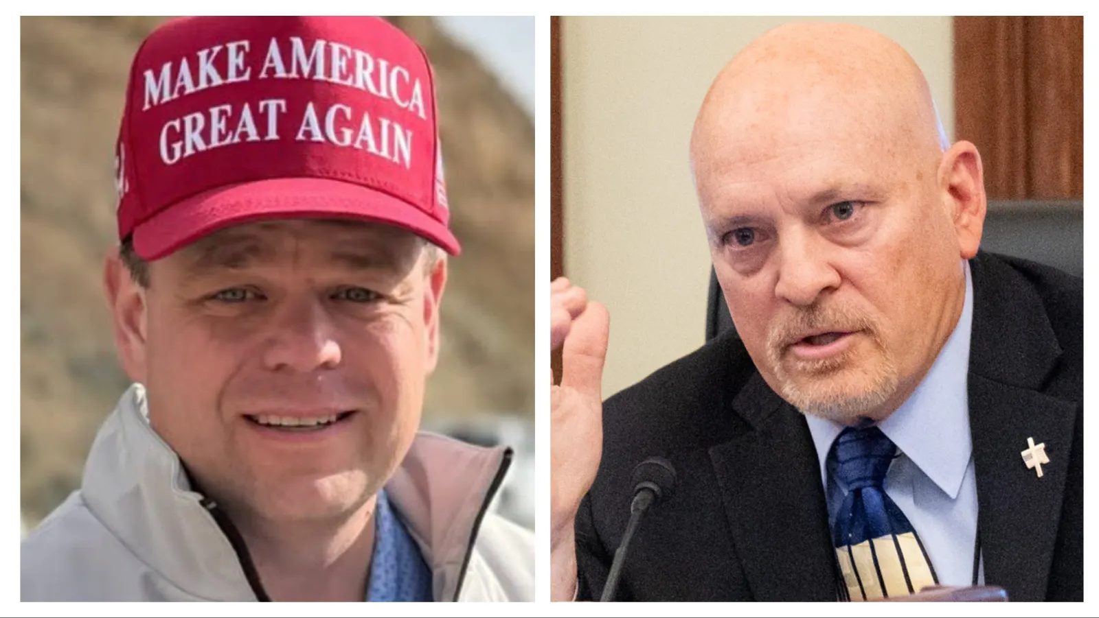 U.S. House candidate Reid Rasner (left), Freedom Caucus member Rep. John Bear (right)