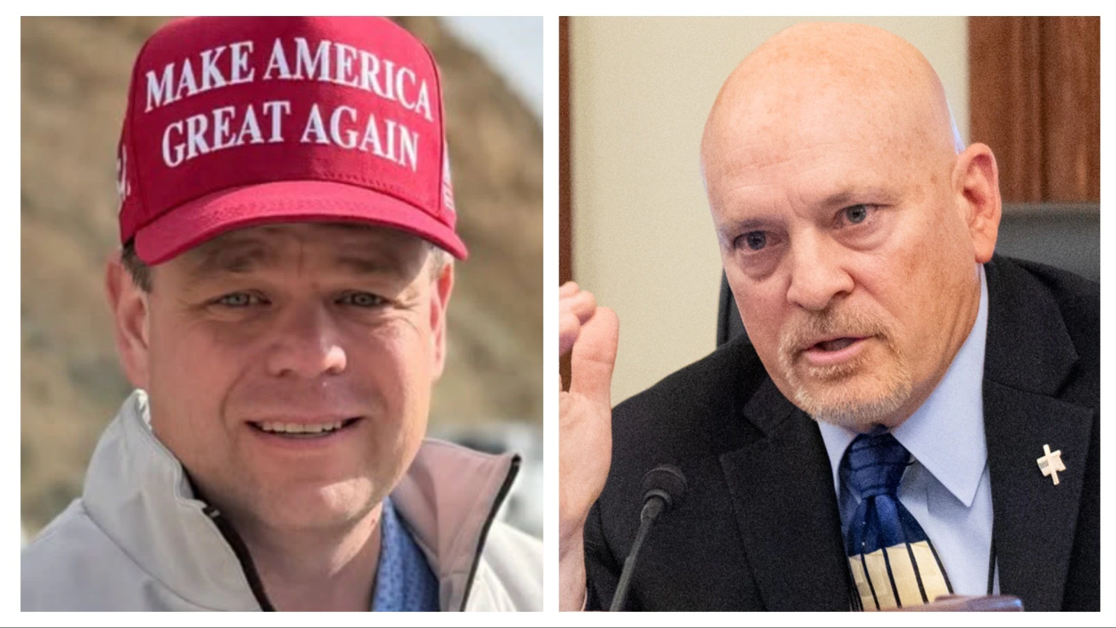 U.S. House candidate Reid Rasner (left), Freedom Caucus member Rep. John Bear (right)