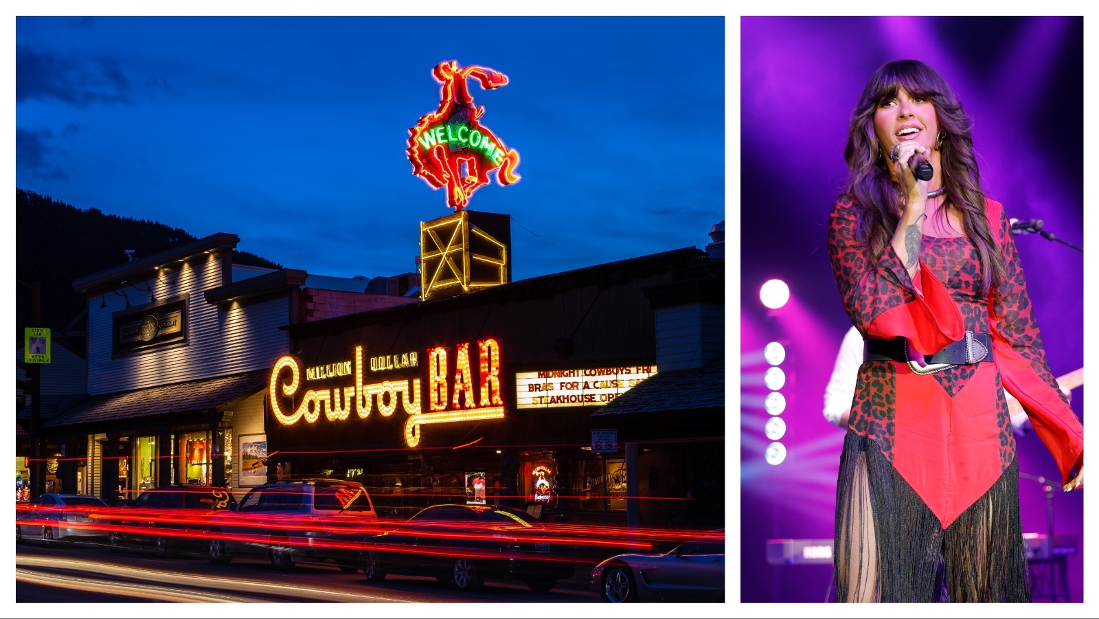 Many of this year’s Country Music Award nominees have played Jackson’s Million Dollar Cowboy Bar, continuing a legacy of being a favorite venue for up-and-coming stars and country music legends. That includes Entertainer of the Year nominee Ella Langley. She's pictured here performing at the Million Dollar Cowboy Bar in Jackson, Wyoming.