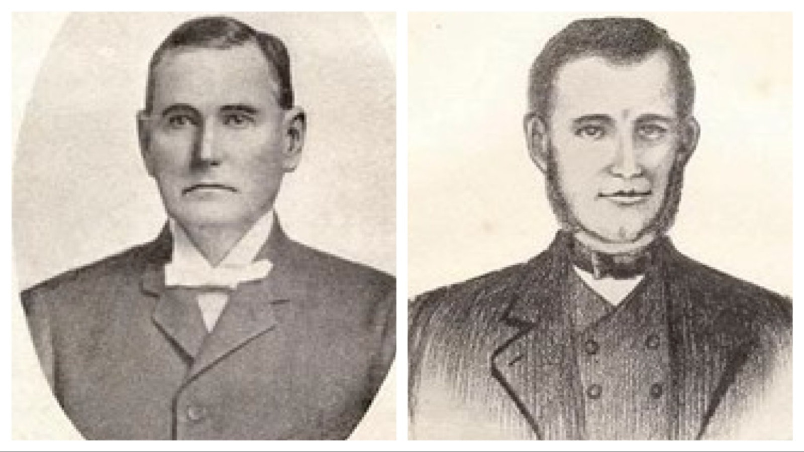 Frank Templeton (left), W.B. Travis (right)