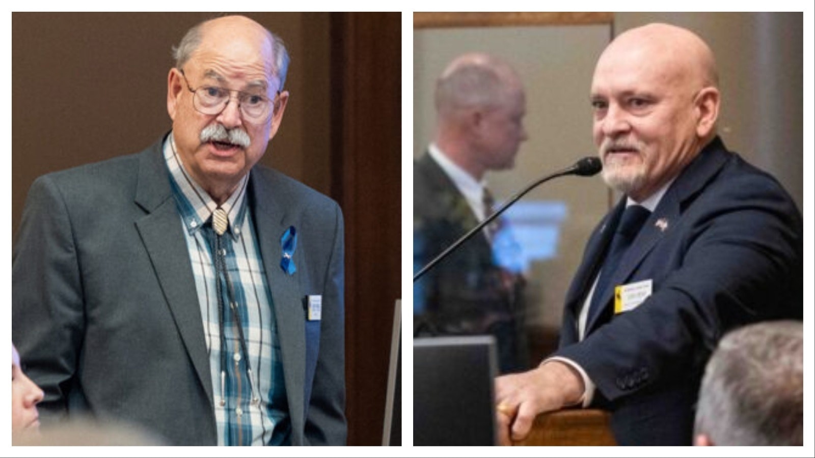 Rep. John Bear (right) called Sen. Ogden Driskill (left) a "doofus" on Friday when discussing budget cuts