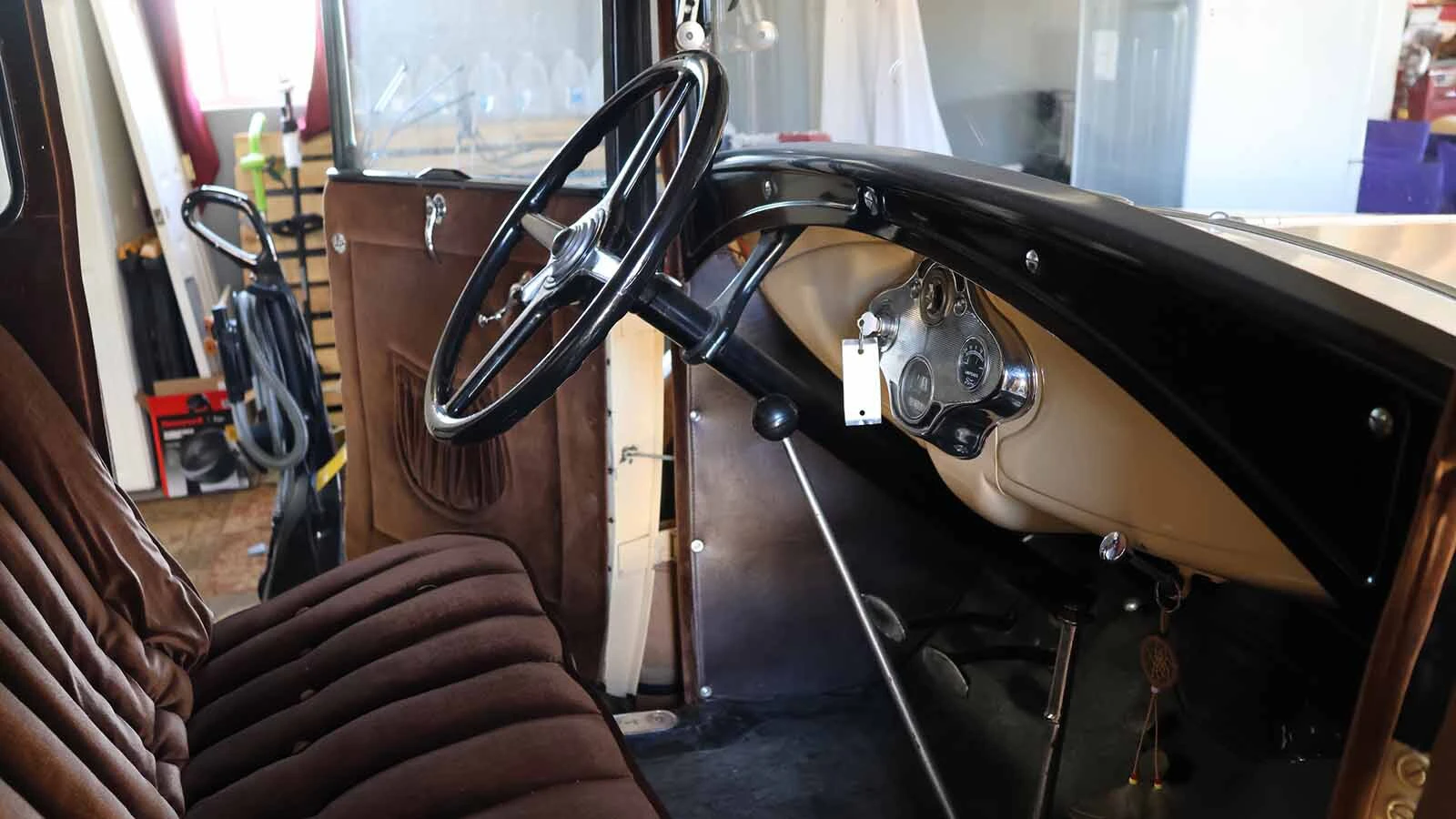 The interior of the Model A. It was last driven in a parade about three years ago.