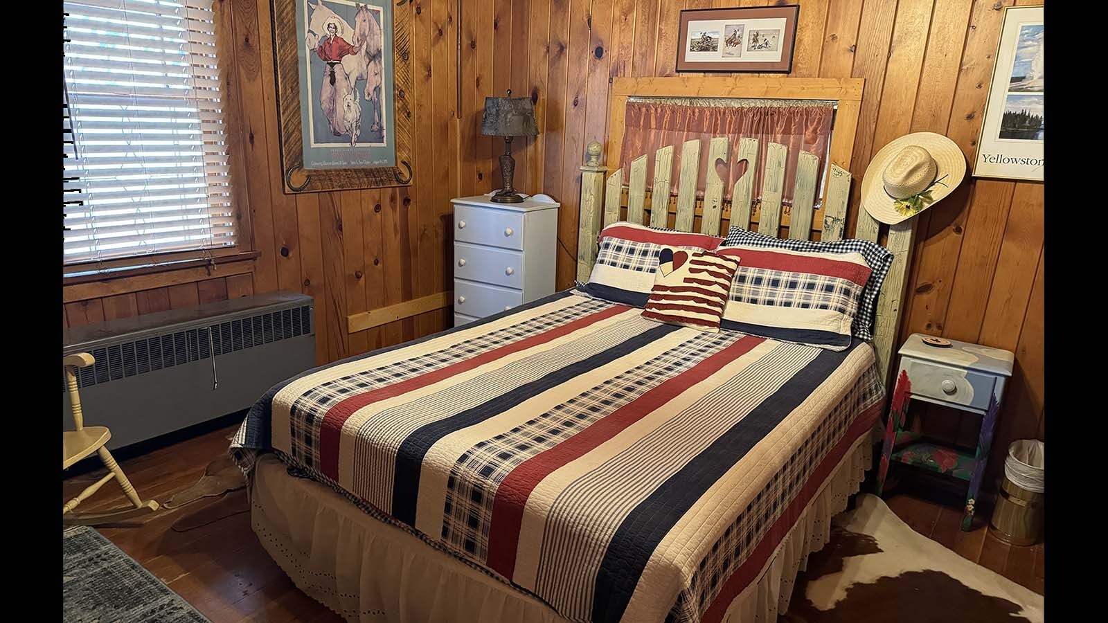 This bedroom in the Molesworth House is pure Western with a little whimsy.