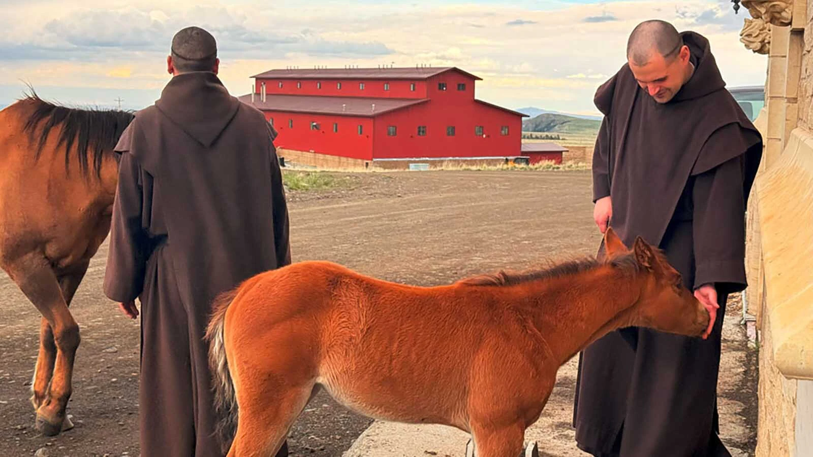 The Wyoming Carmelite monks live on a former ranch where they are building their Gothic style monastery from stone. To help fund their prayerful lives in the mountains of the Bighorn Basin, the monks run Angus cattle and have a special habit they wear when living the cowboy life.