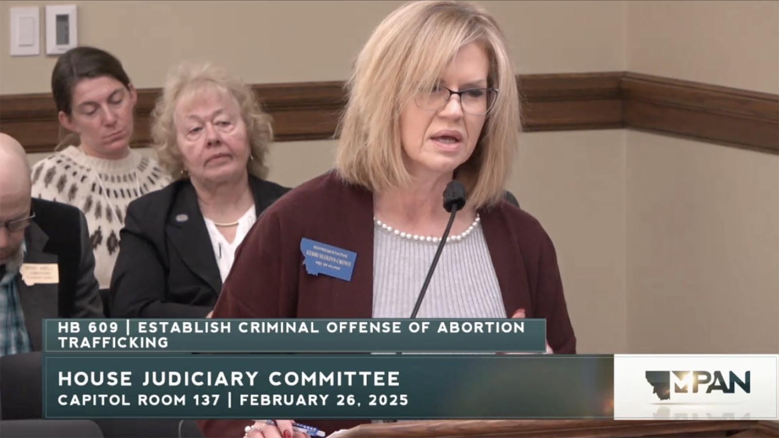 Rep. Kerri Seekins-Crowe, R-Billings, led the charge Wednesday to pass legislation targeting out-of-state abortions and alleged “abortion trafficking.”